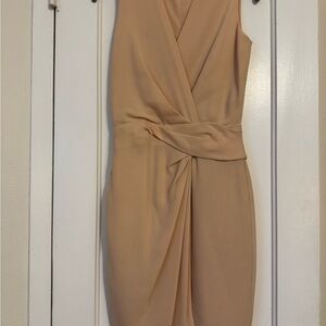 Diane Von Furstenberg Beige/Pink Wrap Mini Dress